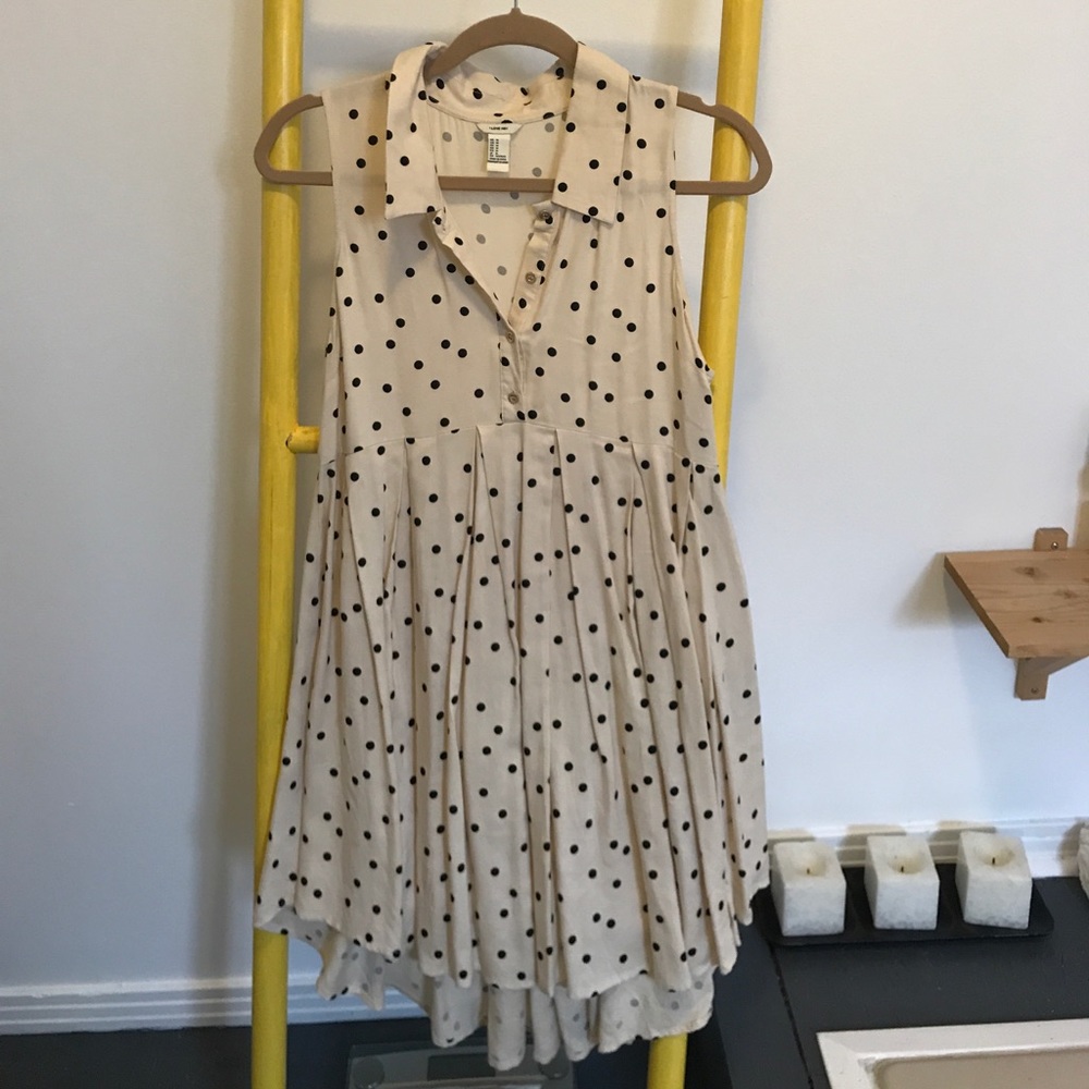 Cream w/ black polka dots dress